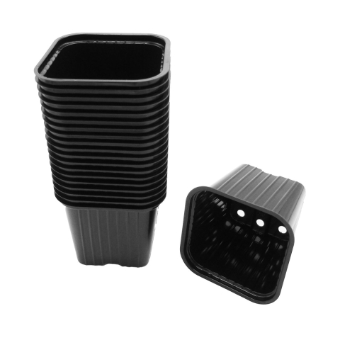 Season Deco Kweekpotjes - 80x - zwart - kunststof - 7 x 7 x 6 cm - stekpotjes -