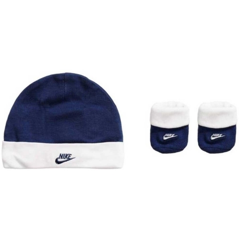 Nike Set - Muts/Sokken - Futura - Blue Void - Nike - 0-6 mnd - Mutsen