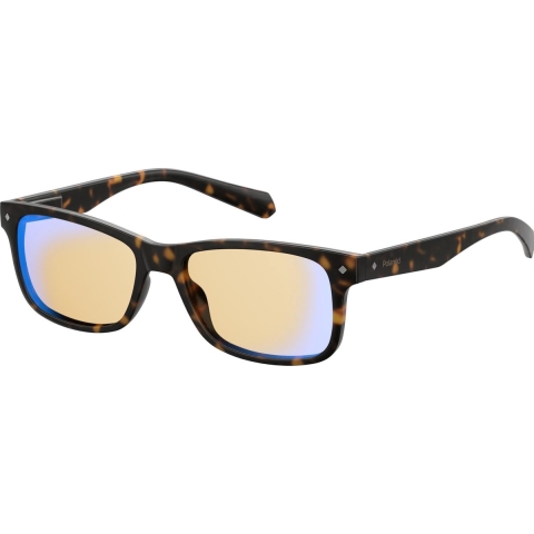 Polaroid rechthoekige Havana unisex vrouwelijke bril frames