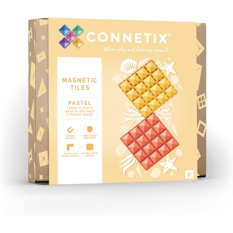 Connetix Magnetische platen - 2-Onderdelen - Lemon & Peach - Connetix - OneSize - Magnetisch speelgoed