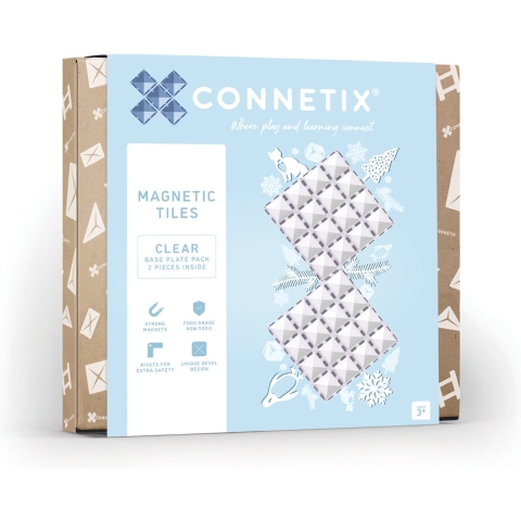Connetix Magnetische platen - 2 Onderdelen - Clear - Connetix - OneSize - Magnetisch speelgoed