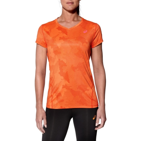 Asics Motion Dry Dames Oranje Hardloop Top