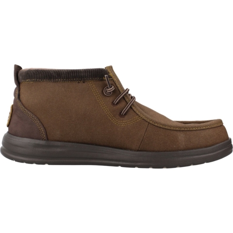HEYDUDE Wally Mid GripR Canvas herenlaars donkerbruin