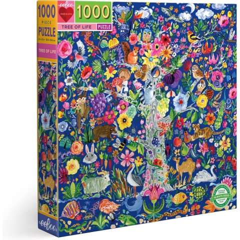 Eeboo Puzzel - 1000 Bakstenen - Het leven Hout - Eeboo - OneSize - Puzzel