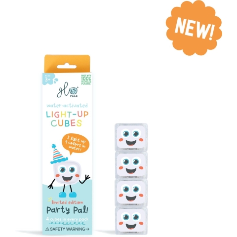 Glo Pals Sensorische Kubussen m. Licht - Party Pal - st. - Wit - Glo Pals - OneSize - Badspeelgoed