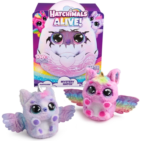 Hatchimals Knuffel - Levend Mysterie Uitluik - Pufficorn - Assor - Hatchimals - OneSize - Knuffel