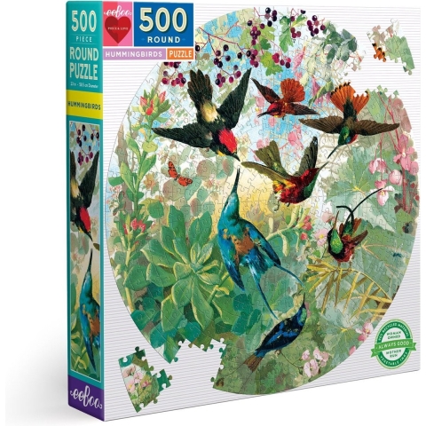 Eeboo Puzzel - 500 Bakstenen - Hummingbirds - Eeboo - OneSize - Puzzel