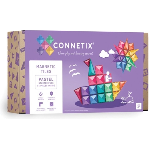 Connetix Magneetset - 64 Onderdelen - Pastel Starter Verp - Connetix - OneSize - Magnetisch speelgoed