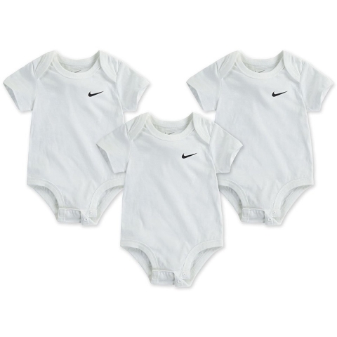 Nike Rompers s/s - Swoosh - 3-pack - Wit - Nike - 9 mnd - Romper S/S
