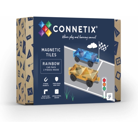 Connetix Magneetset - 2 Onderdelen - Rainbow Autopakket - Connetix - OneSize - Magnetisch speelgoed