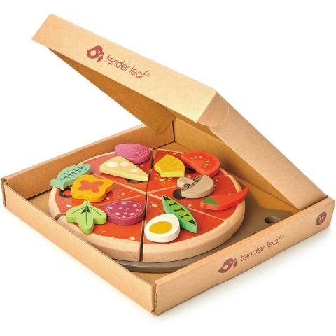 Tender Leaf Houten Speelgoed - Pizza Feest - Tender Leaf - OneSize - Speelgoedeten