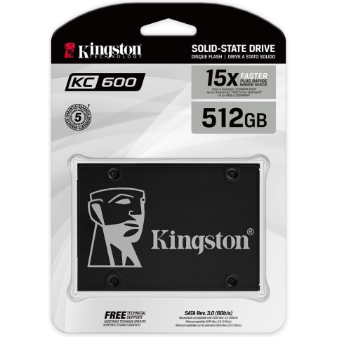 Kingston KC600 - SSD 2,5"- 512GB SATA III - Zwart