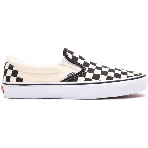 Vans Classic Slip-On Unisex Zwart Wit Checkboard Canvas Skate Trainers