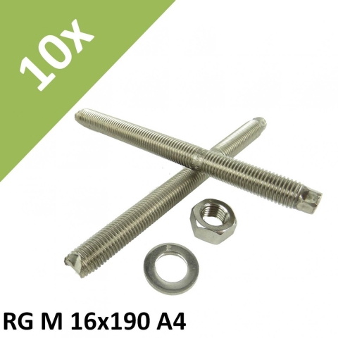 Fischer 50266 RG M 16x190 A4 Ankerstang 190 mm 24 mm 10 stuk(s)