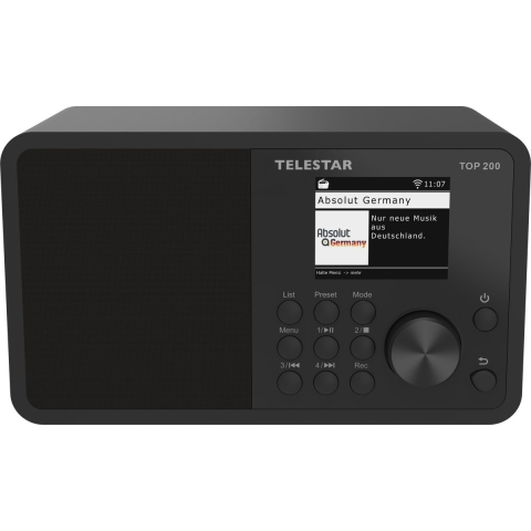 Telestar TOP 200 Schwarz Transistorradio met internetradio Internet, DAB+, VHF (FM) Zwart