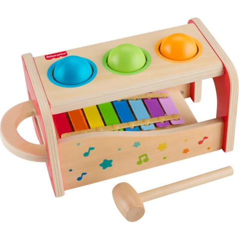 Fisher-Price hout xylophone met hamerbank