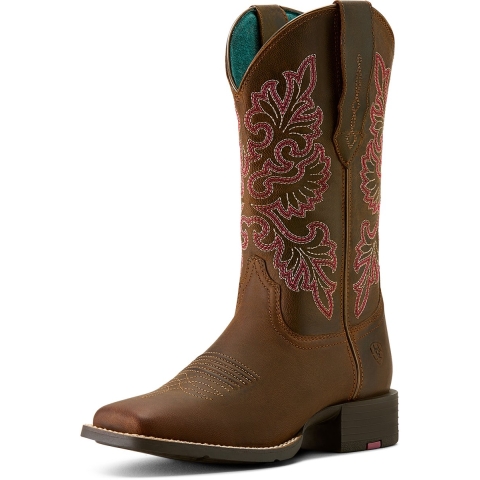 Westernlaarzen voor dames Ariat Round Up Wide Square Toe StretchFit