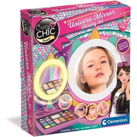 Clementoni Crazy Chic - Lichtspiegel - Make-up spiegel voor kinderen - Make-up bewaren - Vanaf 6 jaar