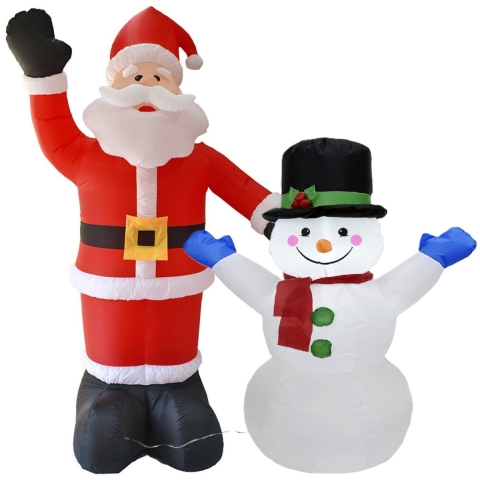 Opblaasbare kerstman - 180 cm - en sneeuwpop - 123 cm - met LED verlichting -