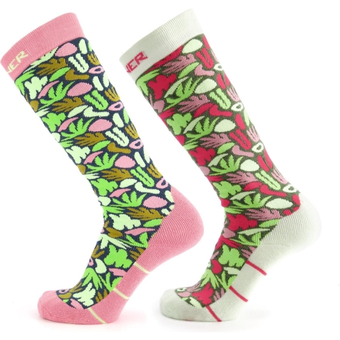 Sinner Skisokken dames 2-pack natuur groen/paars, 39-41