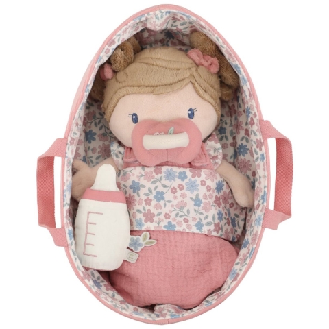 Babypop in Mandje Little Dutch Rosa