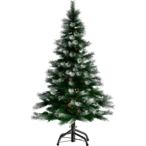 Casaria Kunstkerstboom 180cm - Sneeuwlook met Denneappels - Groen-Wit (2024)