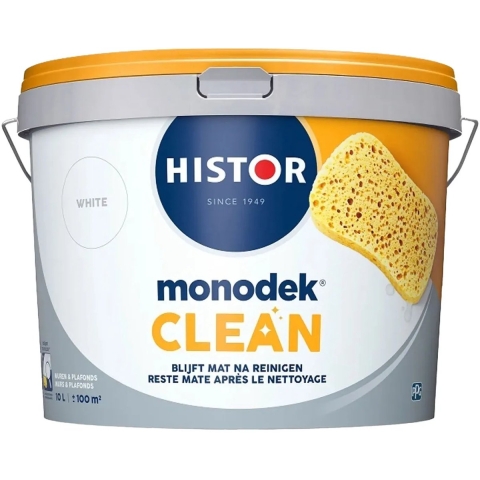 Histor Monodek Clean Muurverf Mat RAL 9010 | Zuiver Wit 5L
