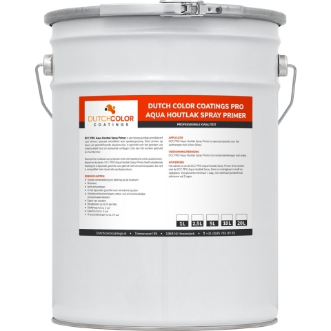 DCC PRO Aqua Houtlak Spray Primer RAL 9016 | Verkeerswit 20L