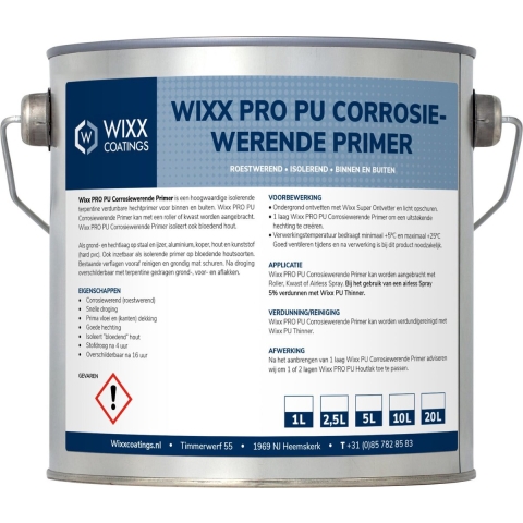 Wixx PRO PU Corrosiewerende Roestwerende Primer Mengkleur 1L