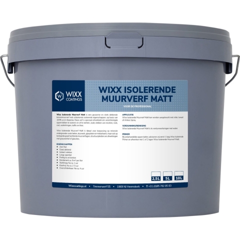 Wixx Isolerende Muurverf Matt RAL 9010 | Zuiver Wit 5L