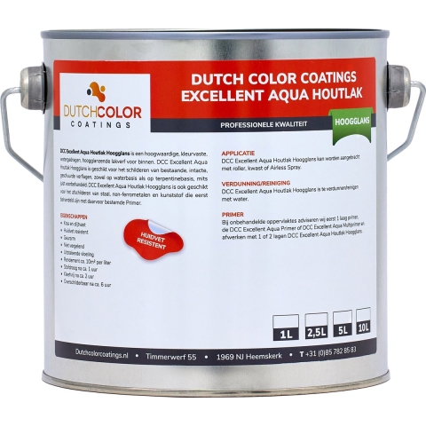 DCC Excellent Aqua Houtlak Hoogglans RAL 9005 | Gitzwart 1L