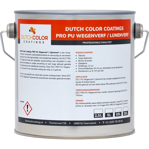 DCC PRO PU Wegenverf/Lijnenverf RAL 9016 | Verkeerswit 2.5L