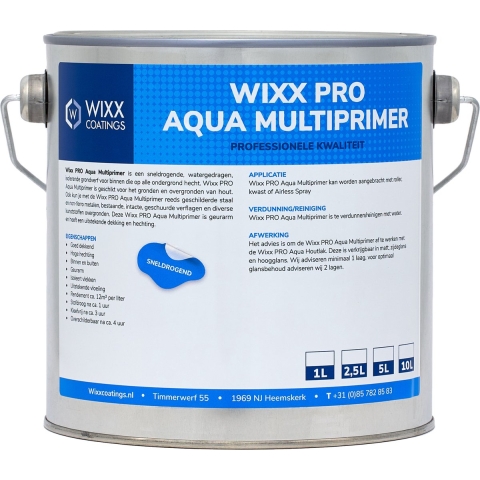 Wixx PRO Aqua Multiprimer RAL 9001 | Crèmewit 5L