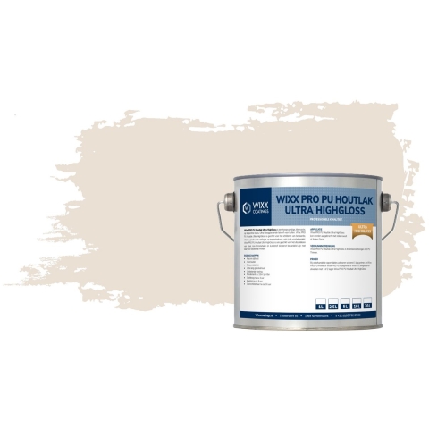Wixx PRO PU Houtlak Ultra HighGloss RAL 9001 | Crèmewit 1L