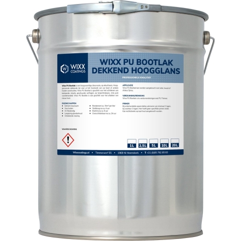 Wixx PU Bootlak Dekkend Hoogglans RAL 3020 | Verkeersrood 10L