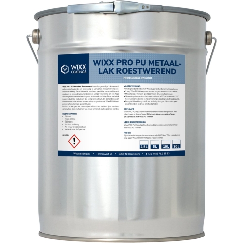 Wixx PRO PU Metaallak Roestwerend RAL 3020 | Verkeersrood 5L