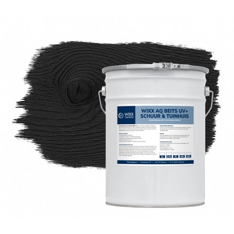 Wixx AQ Schuur en Tuinhuis Beits UV+ Zwart 20L