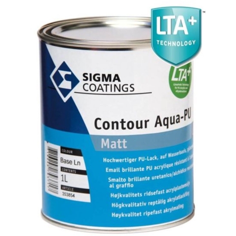 Sigma Contour Aqua Matt / Sigma Watergedragen Houtlak Matt Wit 1L