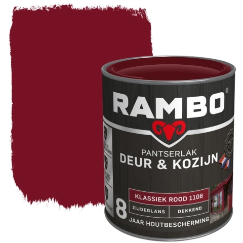 Rambo Pantserlak Deur en Kozijn Klassiek Rood 0.75L