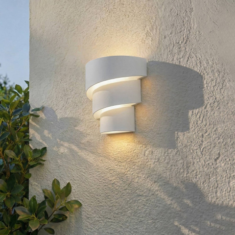 Lindby - Valir LED buiten wandlamp, IP54, wit, 18 cm