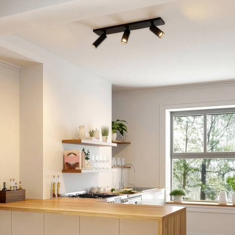 Arcchio - Brinja Slim plafondspot, 3-lamps, GU10 MR11, zwart