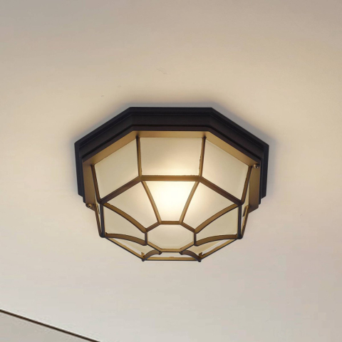 Lindby - Idril buiten plafondlamp, Ø 26,5 cm, metaal, antraciet