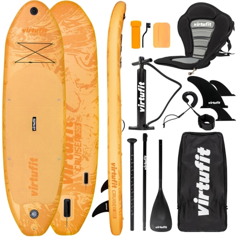VirtuFit Supboard Cruiser 305 - Oranje - Met Kajak zitje, accessoires en draagtas