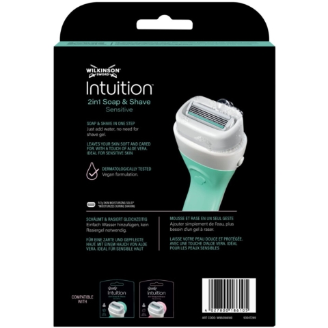 3x Wilkinson Intuition 2in1 Soap and Shave Scheersysteem + Navulmesjes XL 5 stuks