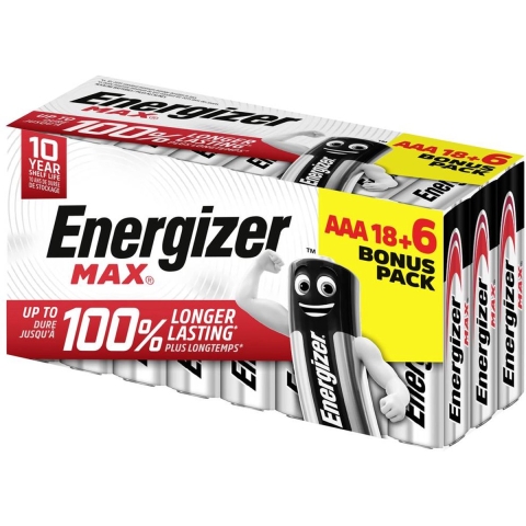 Energizer Max AAA batterij (potlood) Alkaline 1.5 V 24 stuk(s)