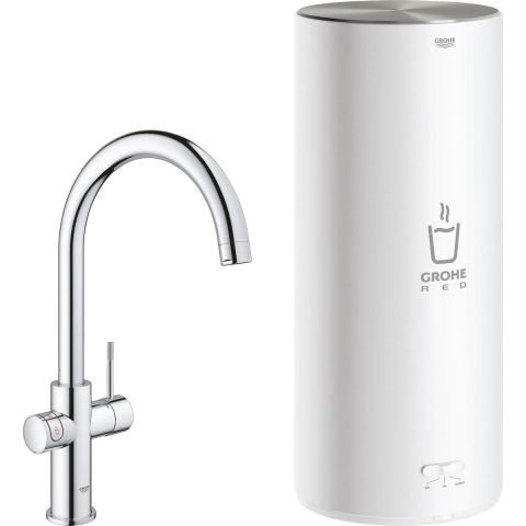 GROHE Red 3 in 1 Kokendwaterkraan - C-uitloop - 7L boiler - Chroom