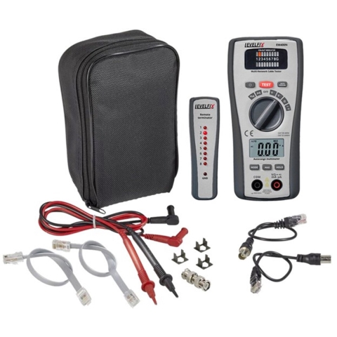 Levelfix EM400N Multimeter/LAN Tester In Tas - AC/DC 600 V&10 A - CAT III 600 V