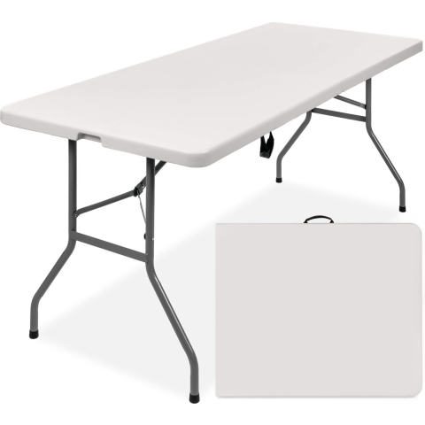 Goliving Inklapbare Tafel - Klaptafel - Weerbestendig - 180 x 70 x 74 cm - Wit