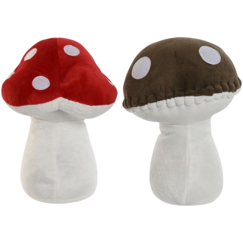 Deurstopper paddenstoel - bruin/rood - kinderkamer - 17 x 17 x 23 cm -