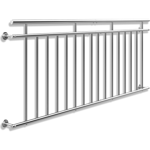 Balkonhek RVS 90x225cm